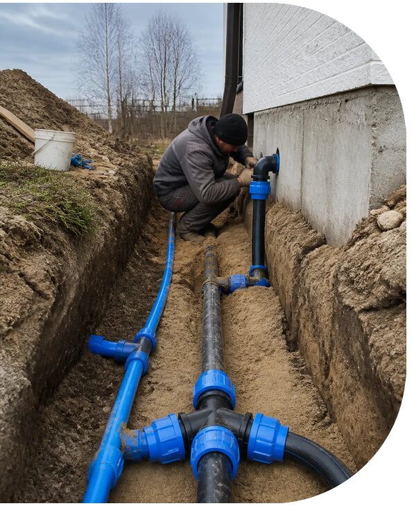Монтаж наружного водопровода на участке под ключ в Новочеркасске